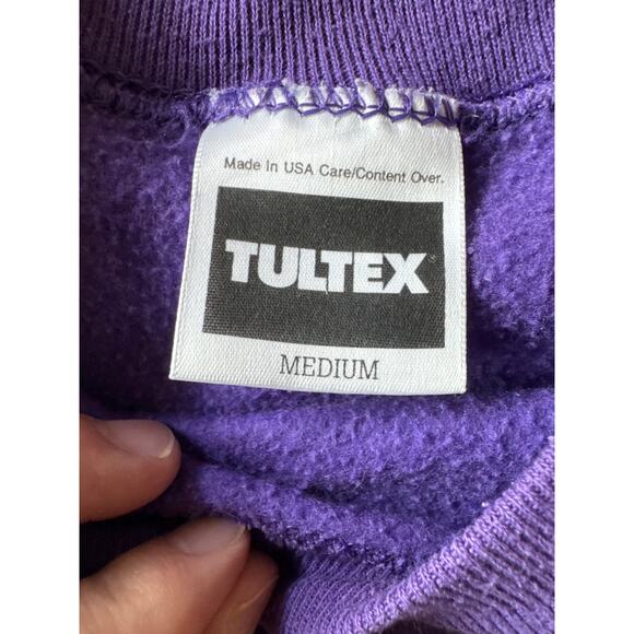 Vintage Blank Tultex USA Made Purple M Raglan Crewneck Sweatshirt - Picture 2 of 7